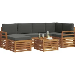 vidaXL Conjuntos De Muebles-Conjunto de Sofá Seccional con cojín 7 pcs
