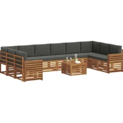 vidaXL Conjuntos De Muebles-Conjunto de Sofá Seccional con cojín 11 pcs