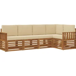 vidaXL Conjuntos De Muebles-Conjunto de Sofá Seccional con cojín 5 pcs