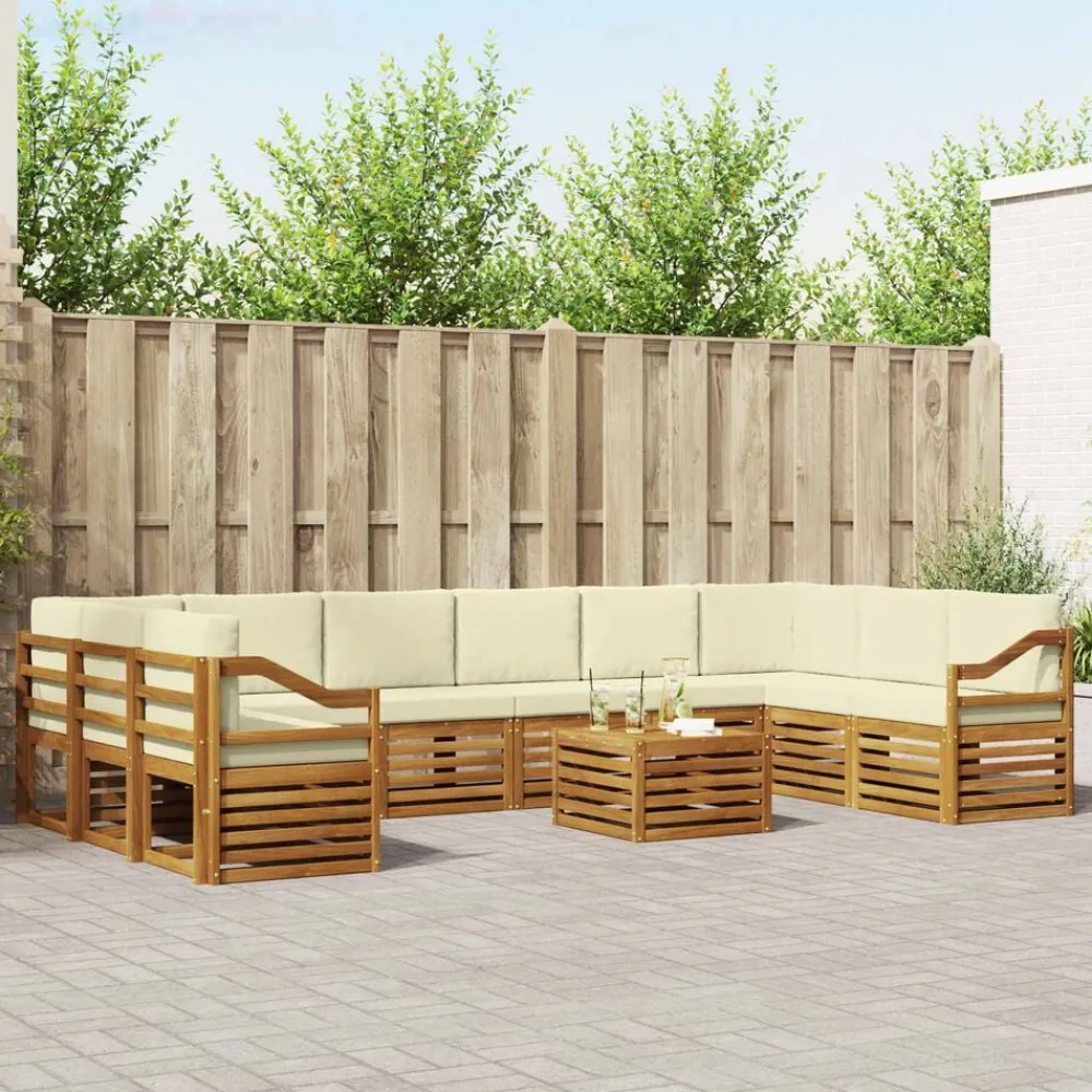 vidaXL Conjuntos De Muebles-Conjunto de Sofá Seccional con cojín 11 pcs