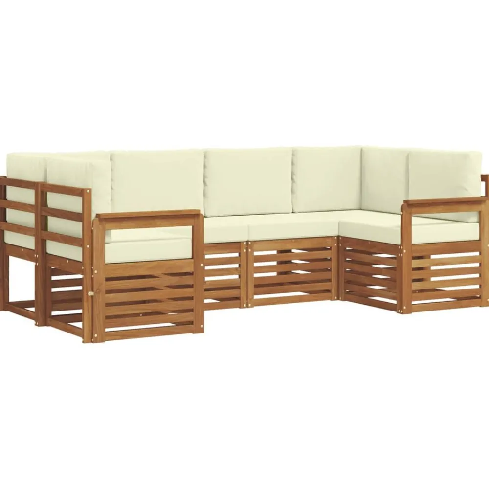 vidaXL Conjunto de Sofá Seccional con cojín 6 pcs Natural y crema Online