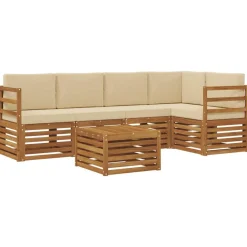 vidaXL Conjuntos De Muebles-Conjunto de Sofá Seccional con cojín 6 pcs