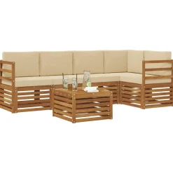 vidaXL Conjuntos De Muebles-Conjunto de Sofá Seccional con cojín 6 pcs