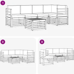vidaXL Conjuntos De Muebles-Conjunto de Sofá Seccional con cojín 6 pcs