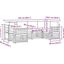 vidaXL Conjuntos De Muebles-Conjunto de Sofá Seccional con cojín 6 pcs Gris Natural y Claro