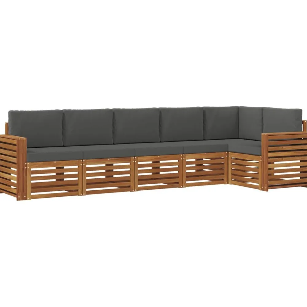 vidaXL Conjuntos De Muebles-Conjunto de Sofá Seccional con cojín 6 pcs