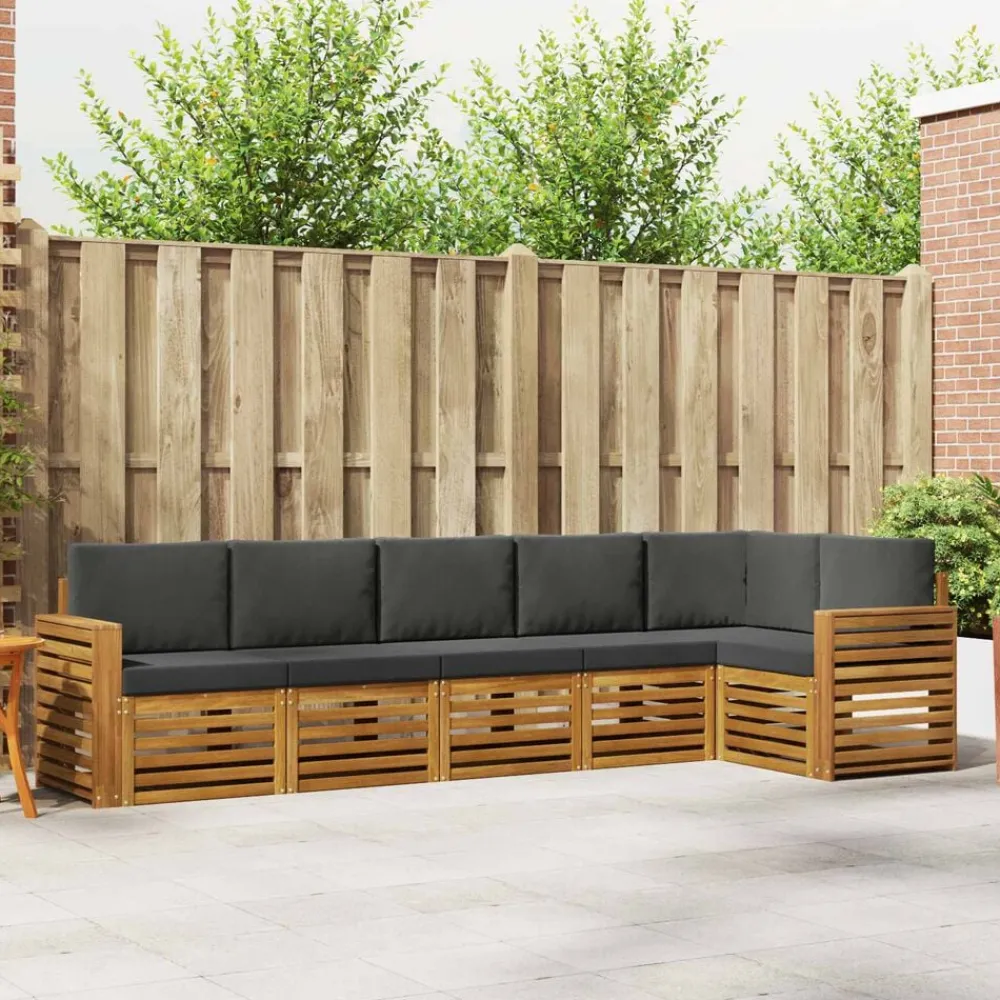 vidaXL Conjuntos De Muebles-Conjunto de Sofá Seccional con cojín 6 pcs