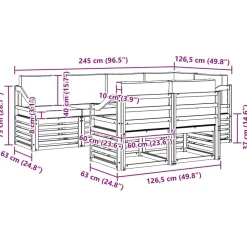 vidaXL Conjunto de Sofá Seccional con cojín 7 pcs Gris Natural y Claro Gris claro y natural Outlet