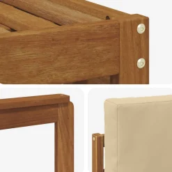 vidaXL Conjunto de Sofá Seccional con cojín 6 pcs Natural y beige Best