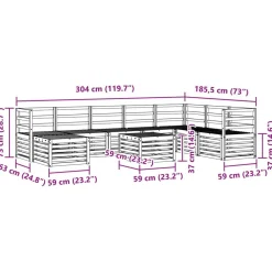 vidaXL Conjuntos De Muebles-Conjunto de Sofá Seccional 9 pcs