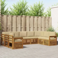 vidaXL Conjuntos De Muebles-Conjunto de Sofá Seccional con cojín 9 pcs