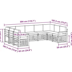 vidaXL Conjuntos De Muebles-Conjunto de Sofá Seccional con cojín 9 pcs
