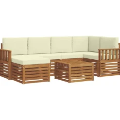 vidaXL Conjuntos De Muebles-Conjunto de Sofá Seccional con cojín 7 pcs