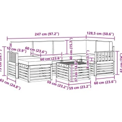 vidaXL Conjuntos De Muebles-Conjunto de Sofá Seccional con cojín 7 pcs