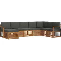 vidaXL Conjuntos De Muebles-Conjunto de Sofá Seccional con cojín 8 pcs
