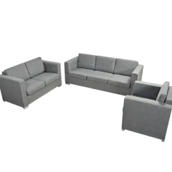 vidaXL Sofás-Conjunto de sofás 3 unidades tela