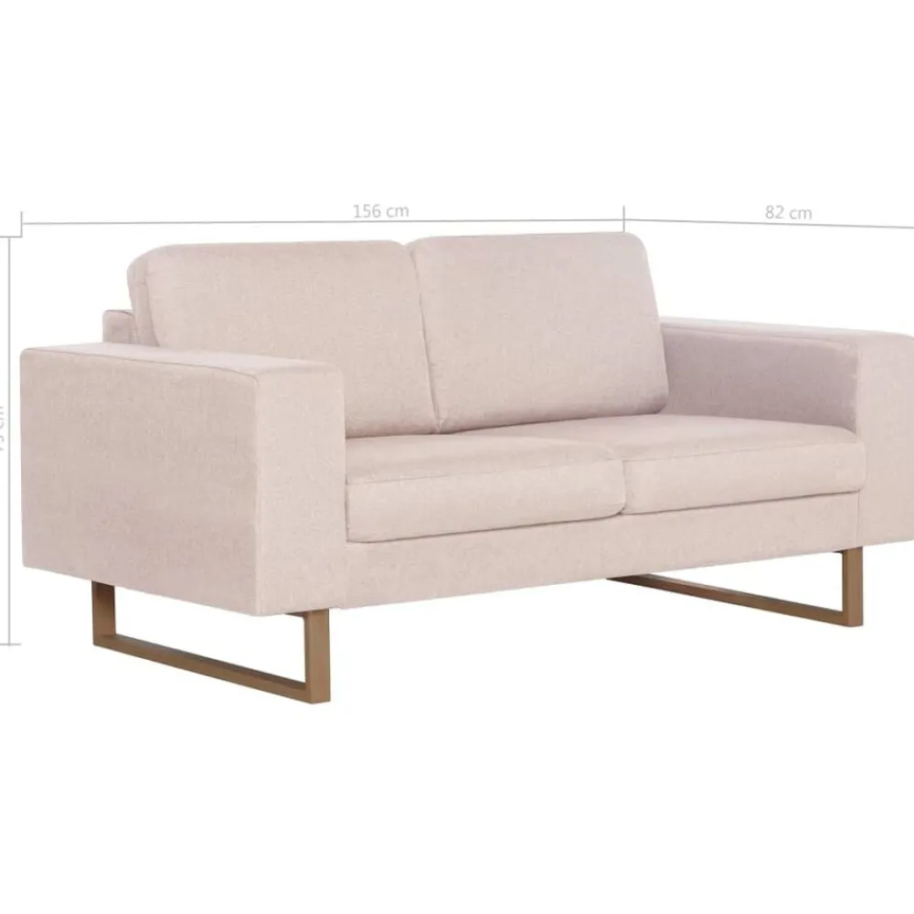 vidaXL Sofás-Conjunto de sofás 2 piezas tela color
