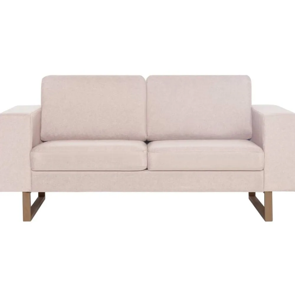vidaXL Sofás-Conjunto de sofás 2 piezas tela color