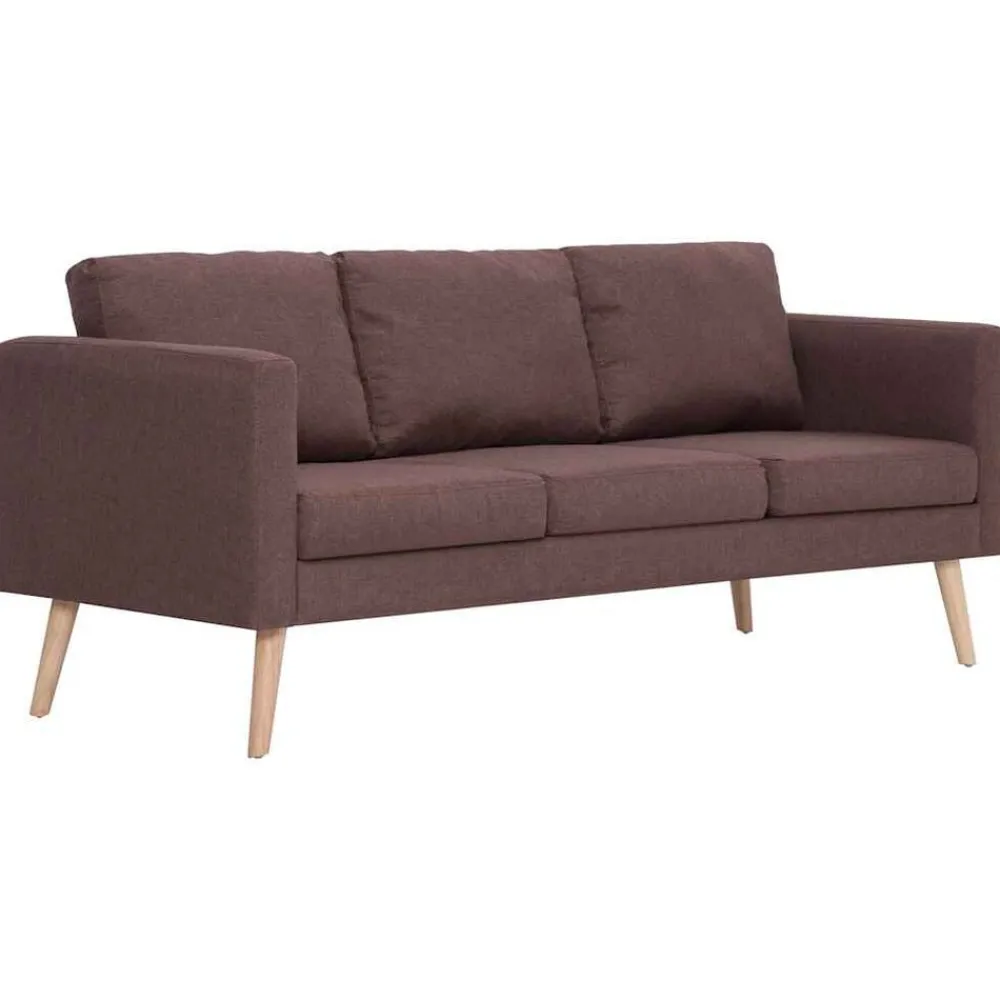 vidaXL Conjunto de sofás 2 piezas tela marrón Marrón Clearance