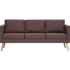 vidaXL Conjunto de sofás 2 piezas tela marrón Marrón Clearance