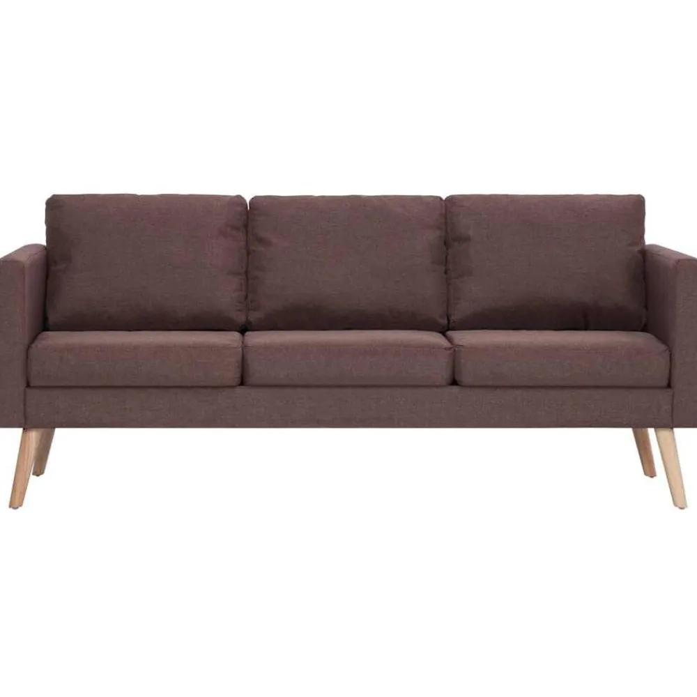 vidaXL Conjunto de sofás 2 piezas tela marrón Marrón Clearance