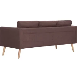 vidaXL Conjunto de sofás 2 piezas tela marrón Marrón Clearance