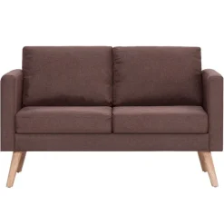 vidaXL Conjunto de sofás 2 piezas tela marrón Marrón Clearance