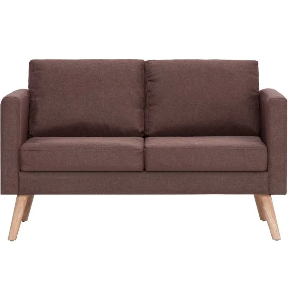 vidaXL Conjunto de sofás 2 piezas tela marrón Marrón Clearance