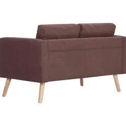 vidaXL Conjunto de sofás 2 piezas tela marrón Marrón Clearance