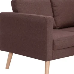 vidaXL Conjunto de sofás 2 piezas tela marrón Marrón Clearance