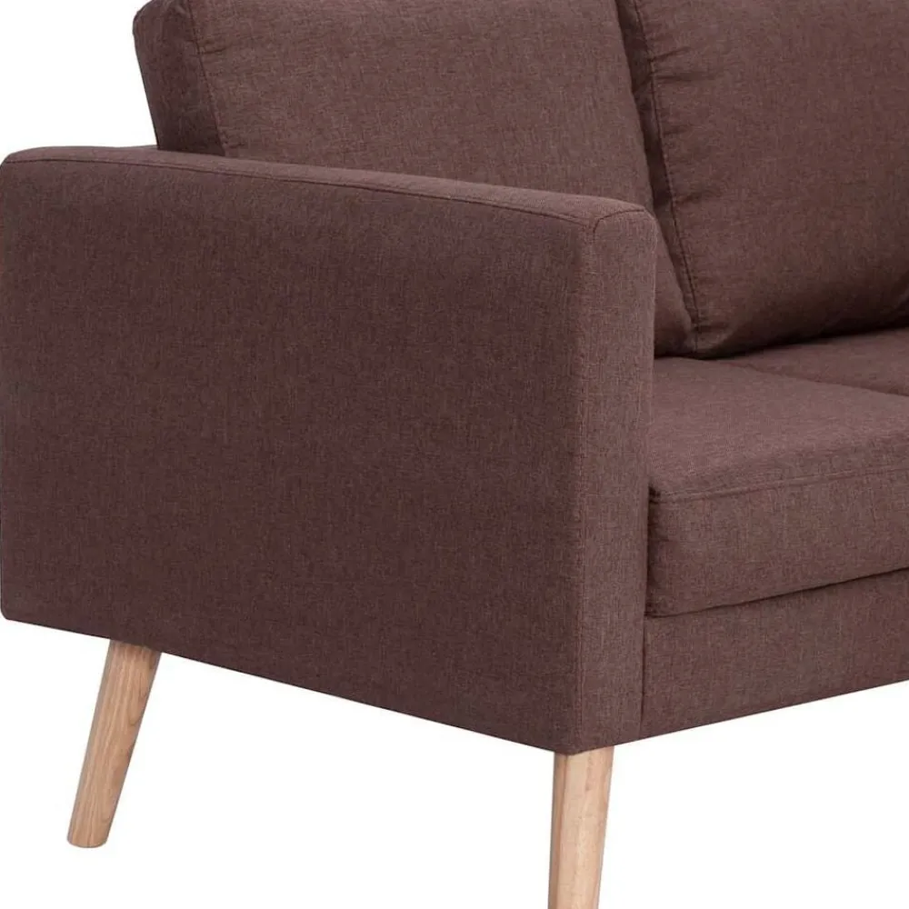 vidaXL Conjunto de sofás 2 piezas tela marrón Marrón Clearance