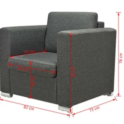 vidaXL Sofás-Conjunto de sofás 3 unidades tela