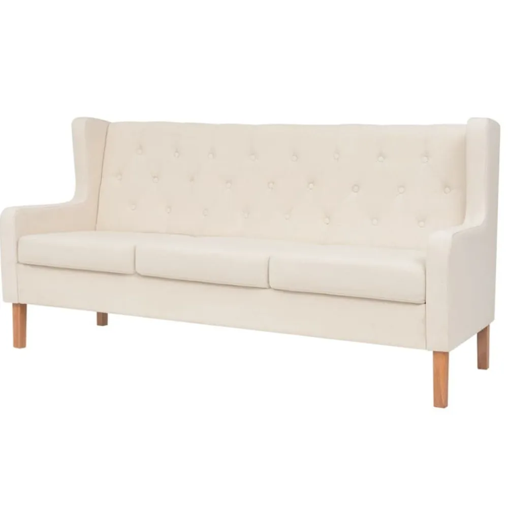 vidaXL Conjunto de sofás 2 piezas tela Blanco crema Best