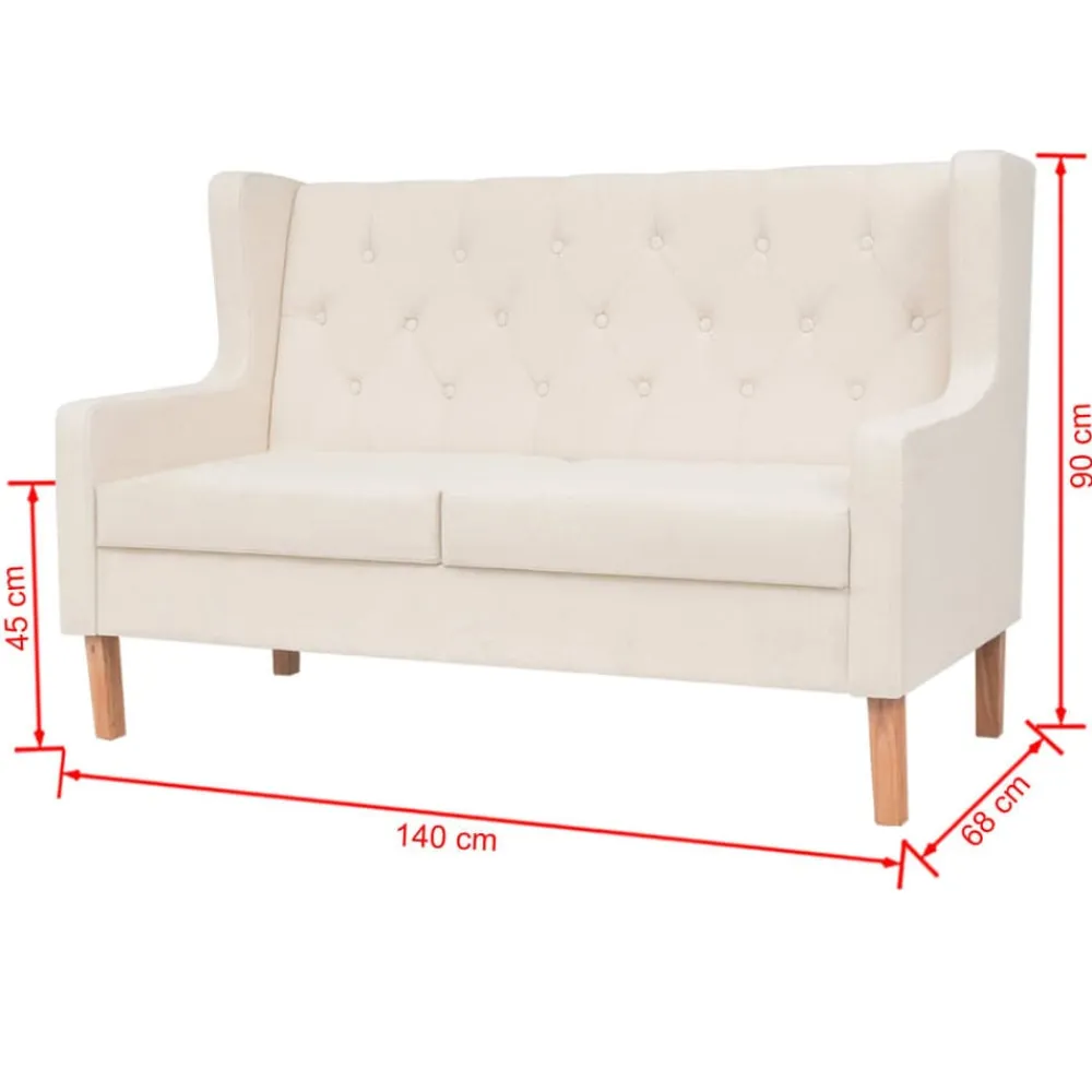 vidaXL Conjunto de sofás 2 piezas tela Blanco crema Best