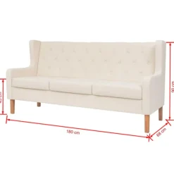 vidaXL Conjunto de sofás 2 piezas tela Blanco crema Best