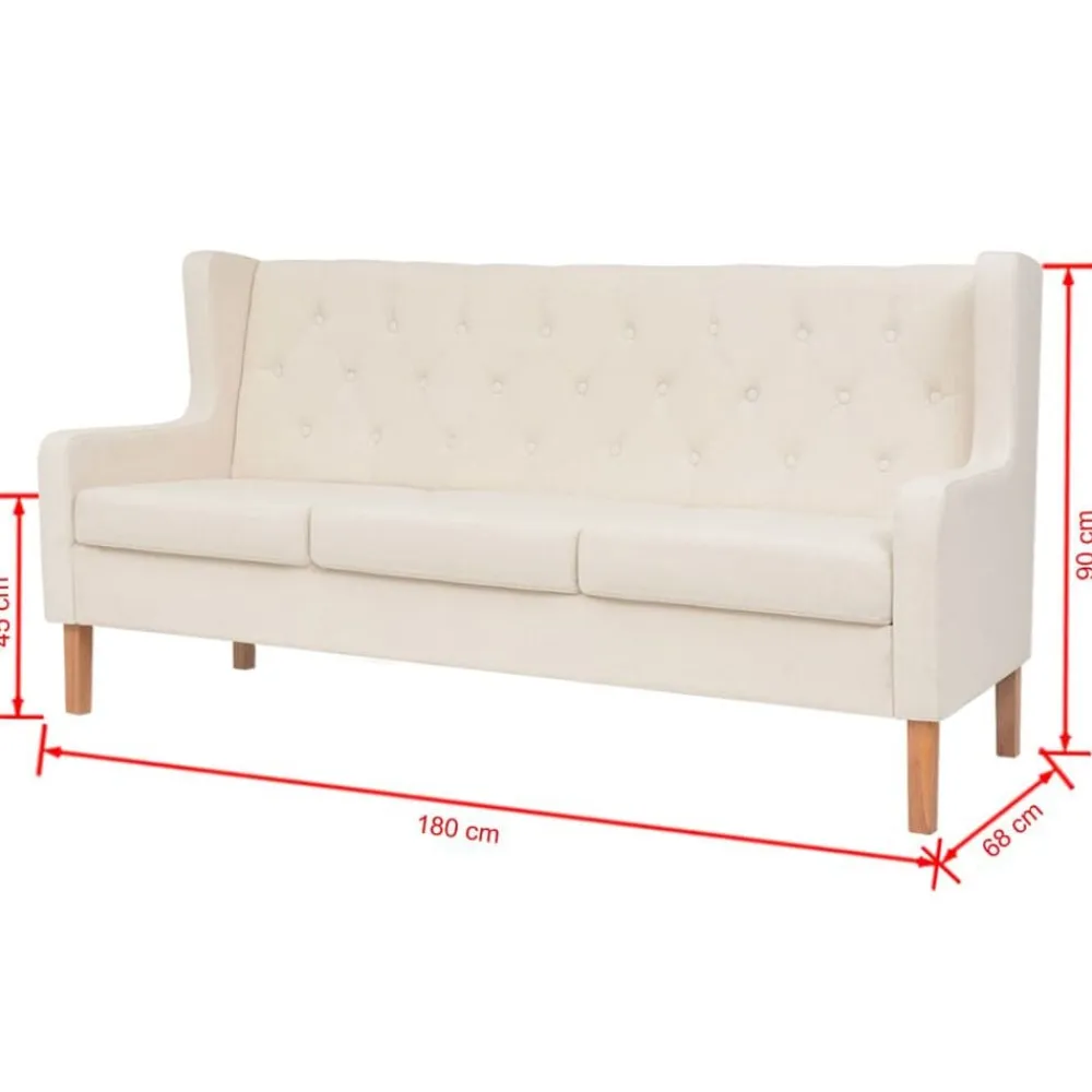 vidaXL Conjunto de sofás 2 piezas tela Blanco crema Best