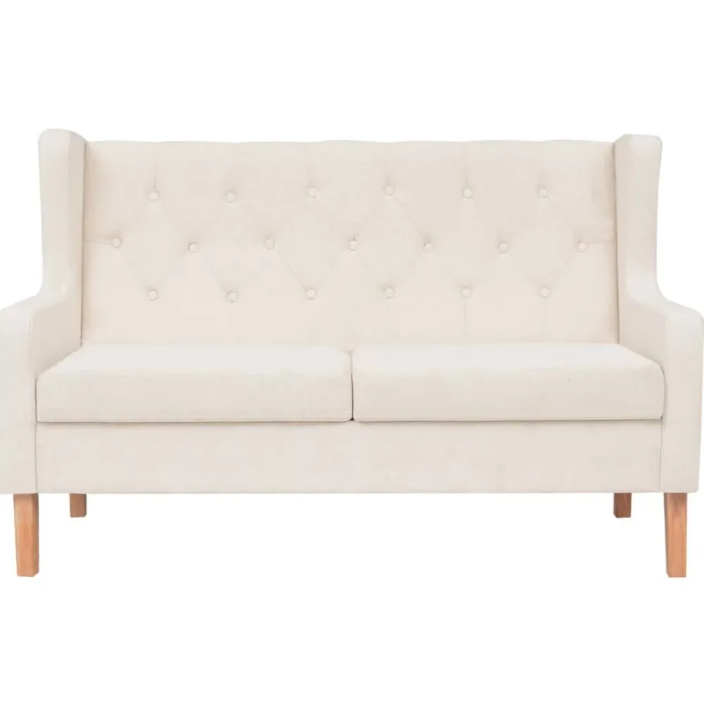 vidaXL Conjunto de sofás 2 piezas tela Blanco crema Best