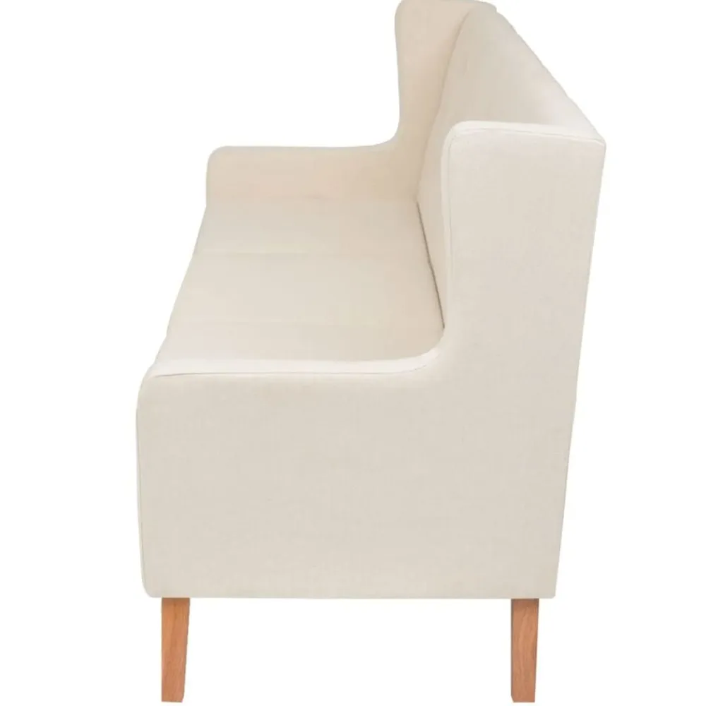 vidaXL Conjunto de sofás 2 piezas tela Blanco crema Best