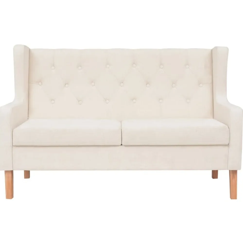 vidaXL Conjunto de sofás 2 piezas tela Blanco crema Best
