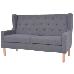 vidaXL Conjunto de sofás 2 piezas tela Gris Clearance