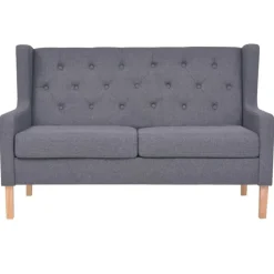 vidaXL Conjunto de sofás 2 piezas tela Gris Clearance