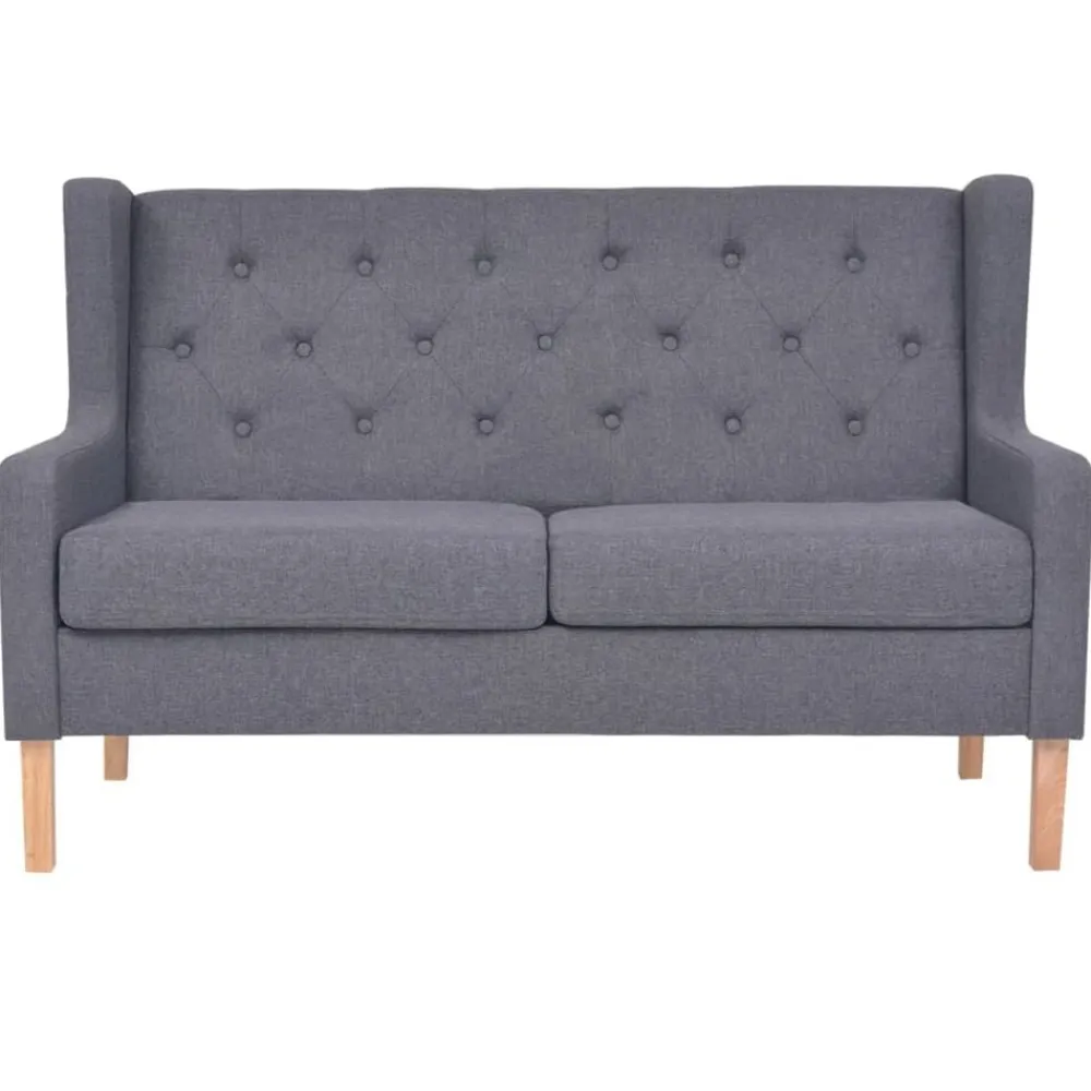 vidaXL Conjunto de sofás 2 piezas tela Gris Clearance