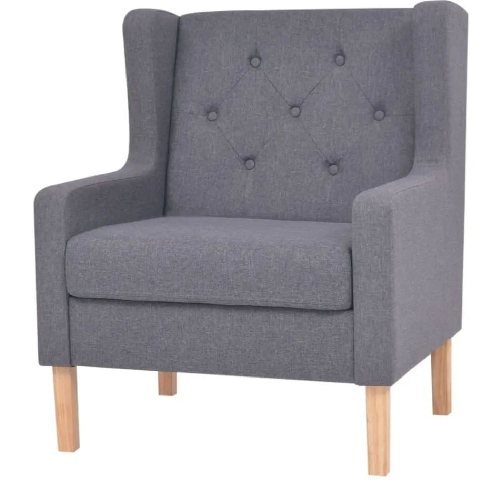 vidaXL Conjunto de sofás 2 piezas tela Gris Clearance