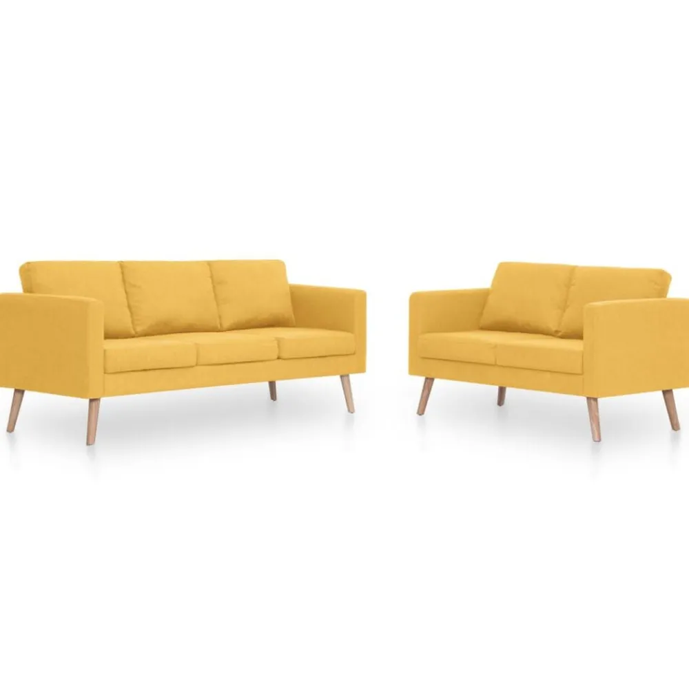 vidaXL Sofás-Conjunto de sofás 2 piezas tela