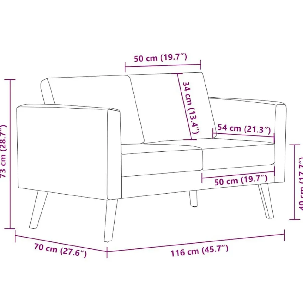 vidaXL Sofás-Conjunto de sofás 2 piezas tela