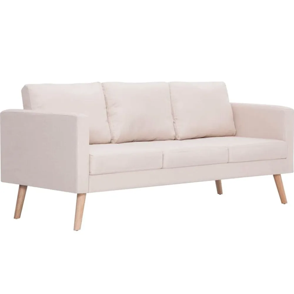 vidaXL Conjunto de sofás 2 piezas tela color Crema Outlet