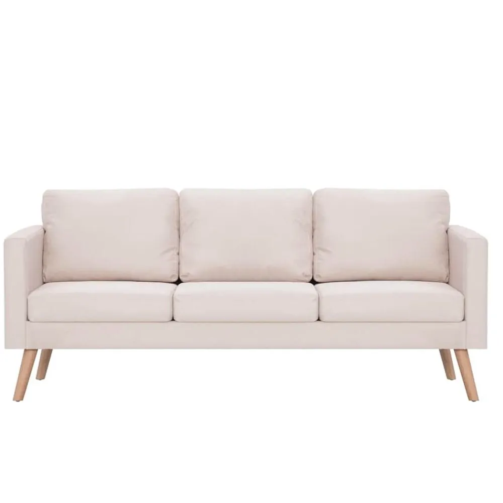 vidaXL Conjunto de sofás 2 piezas tela color Crema Outlet