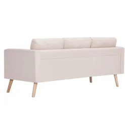 vidaXL Conjunto de sofás 2 piezas tela color Crema Outlet