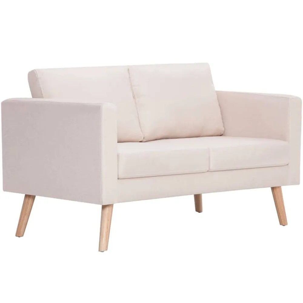 vidaXL Conjunto de sofás 2 piezas tela color Crema Outlet