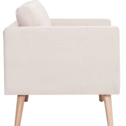 vidaXL Conjunto de sofás 2 piezas tela color Crema Outlet